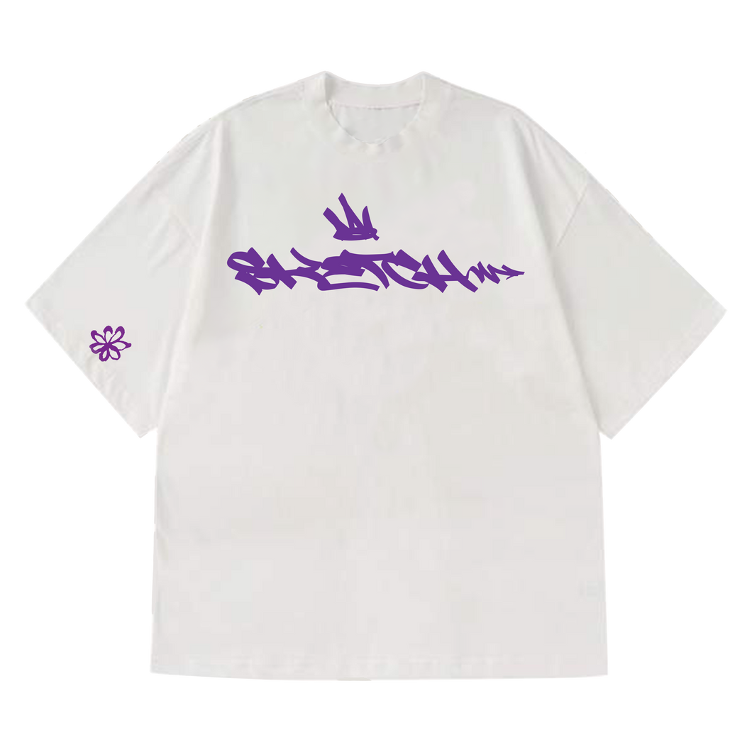 Sketch shirt - White + Purple